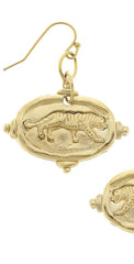 Tiger Intaglio Earrings