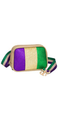 Mardi Gras Sparkle Stripe Belt Bag