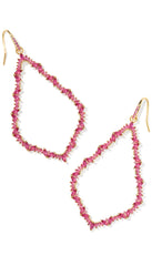 Kendra Scott Sophee Gold Crystal Open Frame Earrings - Pink Crystal