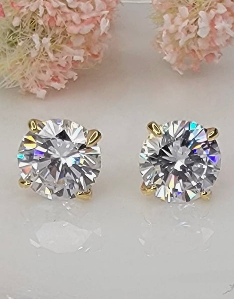 Faux Diamond Stud Earrings