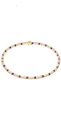 enewton 5.5" egirl Hope Sincerity Pattern 2mm Bead Bracelet - Fuchsia