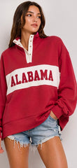 Sweat-shirt Alabama à col boutonné et blocs de couleurs