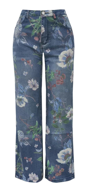 Faded Floral Jeans