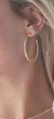 Enewton round gold 2" post hoop - 3mm - smooth