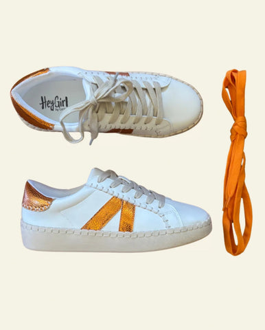 Corky's Friend Zone Sneaker - Orange and White