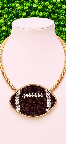 Beaded Friday Night Lights Football Necklace