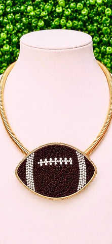 Beaded Friday Night Lights Football Necklace