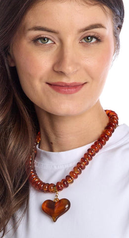Happy Heart Beaded Necklace - 3 Colors