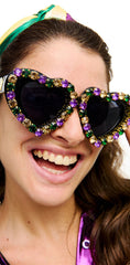 Stone Heart Mardi Gras Stone Sunglasses