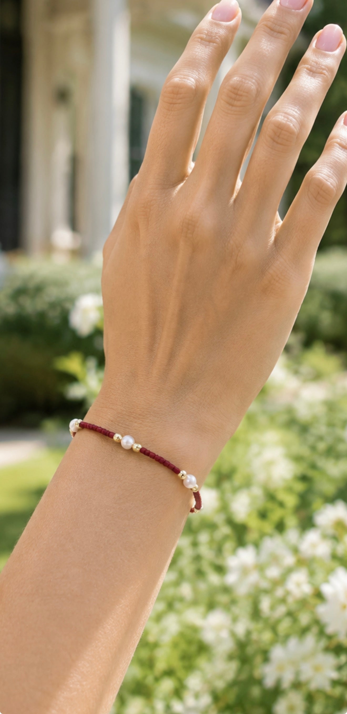 enewton gameday hope purpose pearl bracelet - crimson