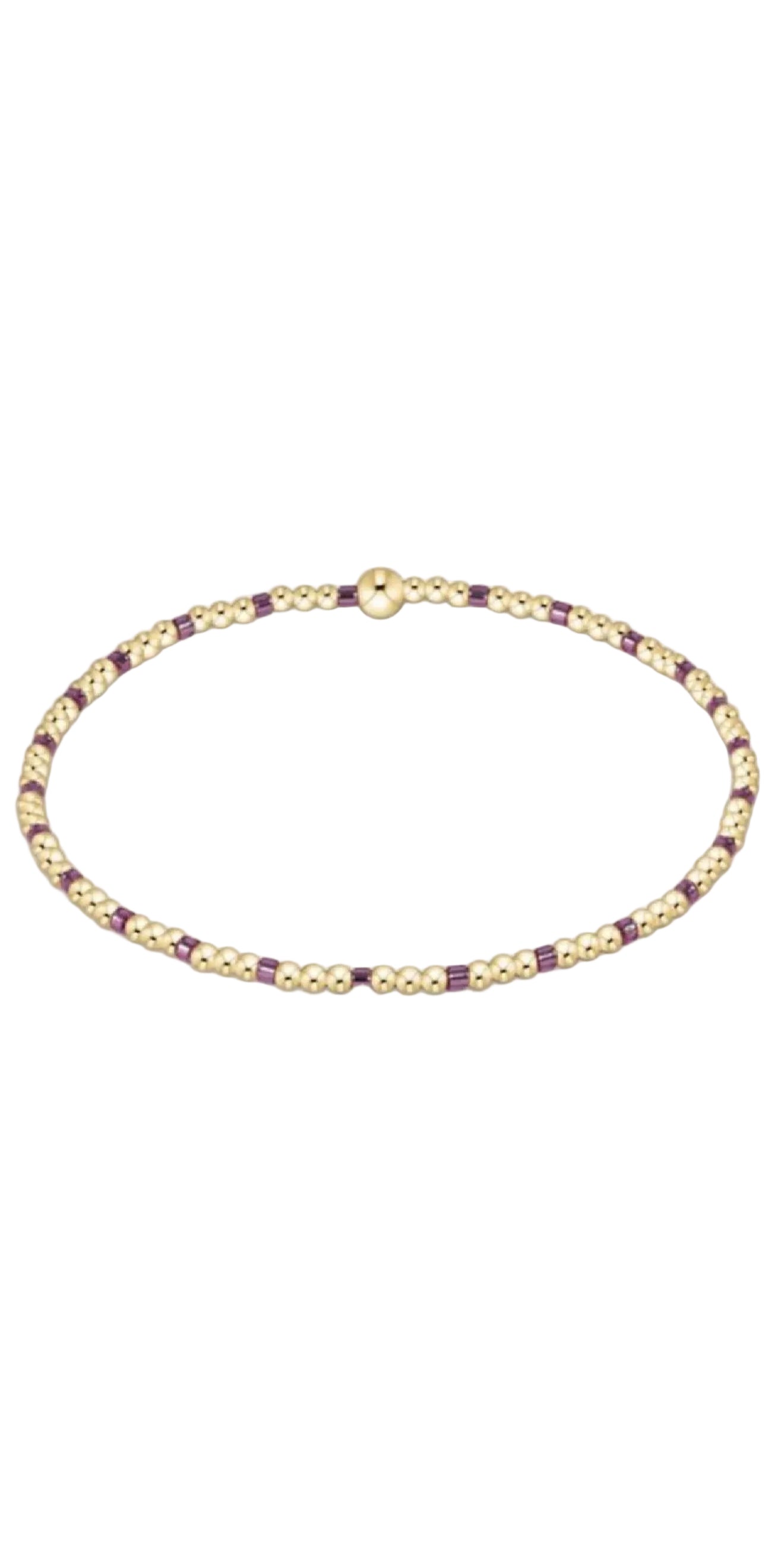enewton 5.5" egirl Hope Sincerity Pattern 2mm Bead Bracelet - Pink Metallic