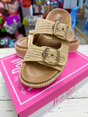 No Filter Raffia Double Strap Corky's Platform Sandal