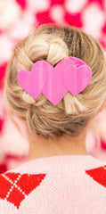 Teletie Flat Hair Clip | Large | Pink Heart To Heart