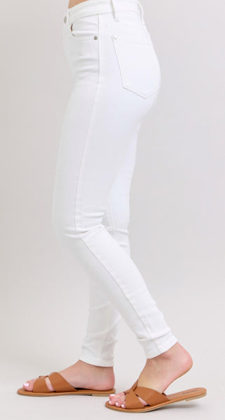 Judy Blue High Waisted Skinny White Jeans