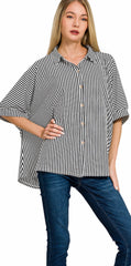 Lexi Oversized Stripe Buttondown - 3 Colors