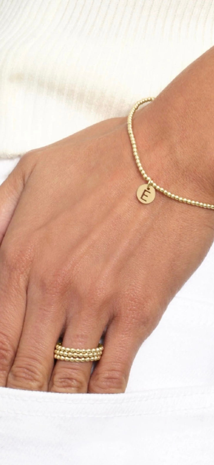 enewton classic gold 2mm bracelet - respect gold initial disc