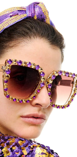 Mardi Gras Purple and Gold Sunglasses