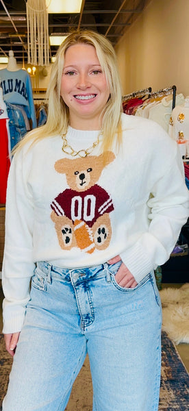 Simply Southern Football Bear Sweater