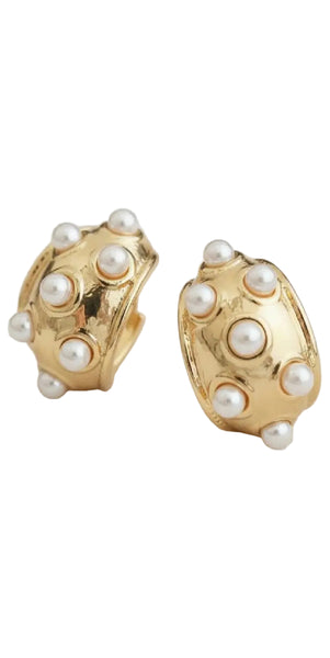 Elegant Vintage Pearl Dome Earrings