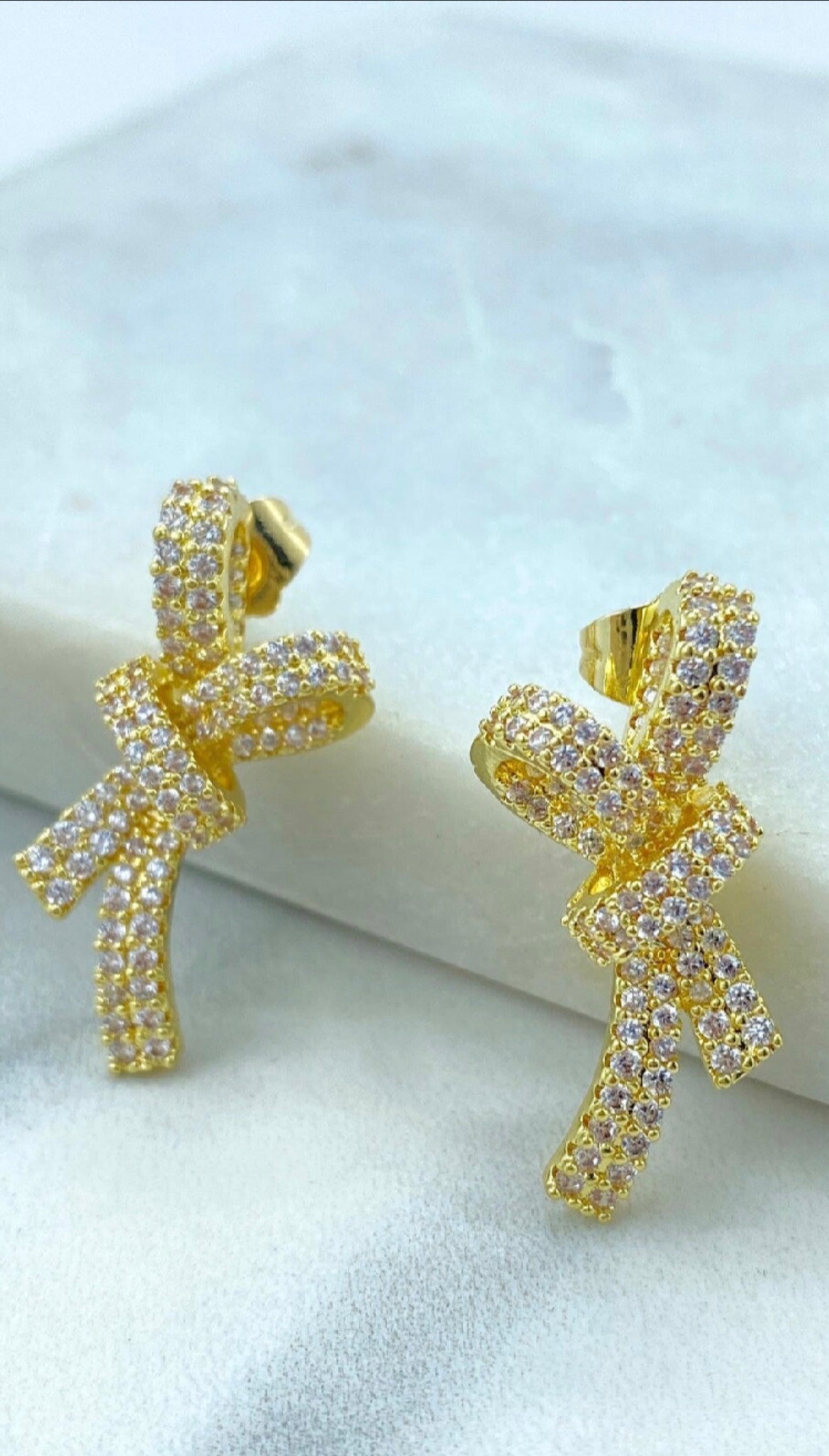 Pave Ribbin Earrings
