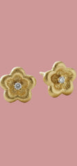 Floral Design Gemstone Drop Earrings