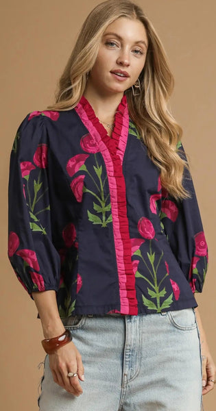 Rebecca Floral Blouse - 2 Colors