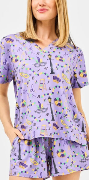 Mary Square Ali Pajama Set - Mardi Gras Mix