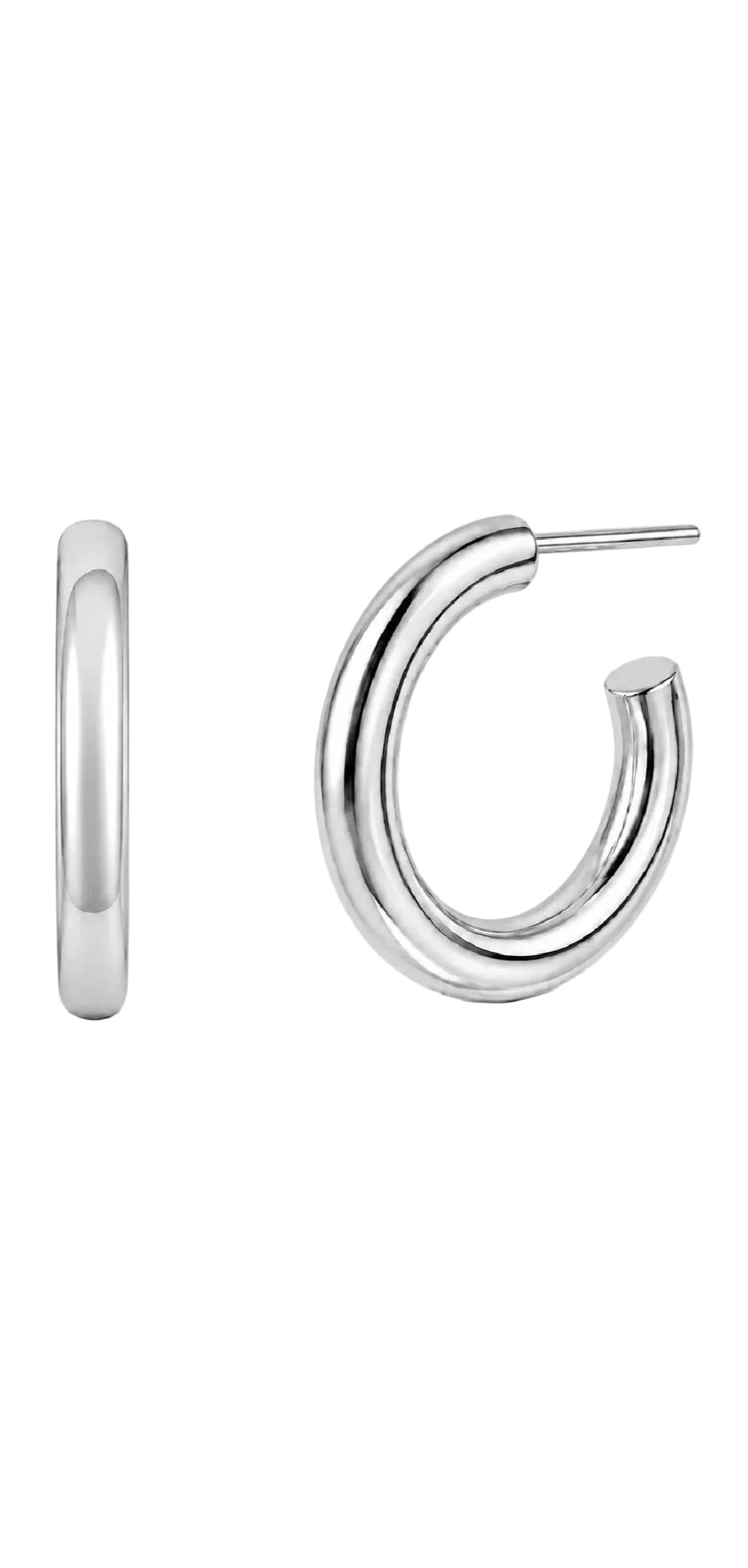 Ellie Vail Flora Medium Hoop Earring - Silver
