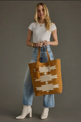 Camel and Cream Aztec Tote