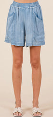 Washed Chambray Shorts - 2 Colors