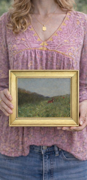 Hare in the Grain Framed Antique Art