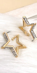Baguette Stone Star Earrings