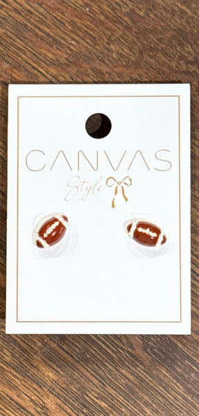 Enamel Football Earrings