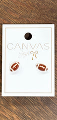 Enamel Football Earrings