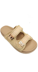 Becca Raffia Double Strap Sandals