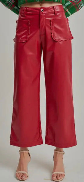 Big Apple Red Faux Leather Pants