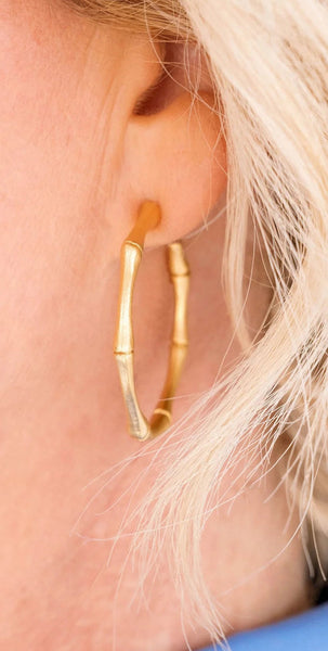 Gold Bamboo Hoops