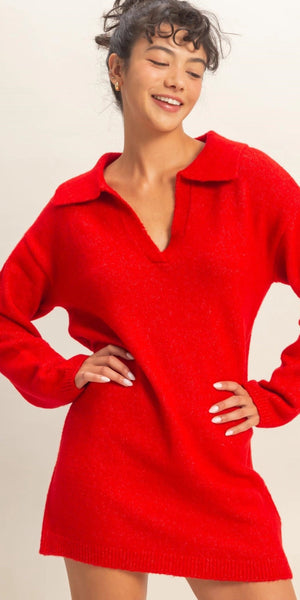 Classic Polo Sweater Dress