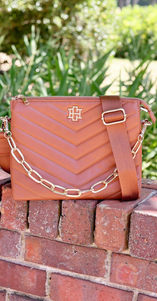 Ariana Crossbody Purse - Saddle Brown