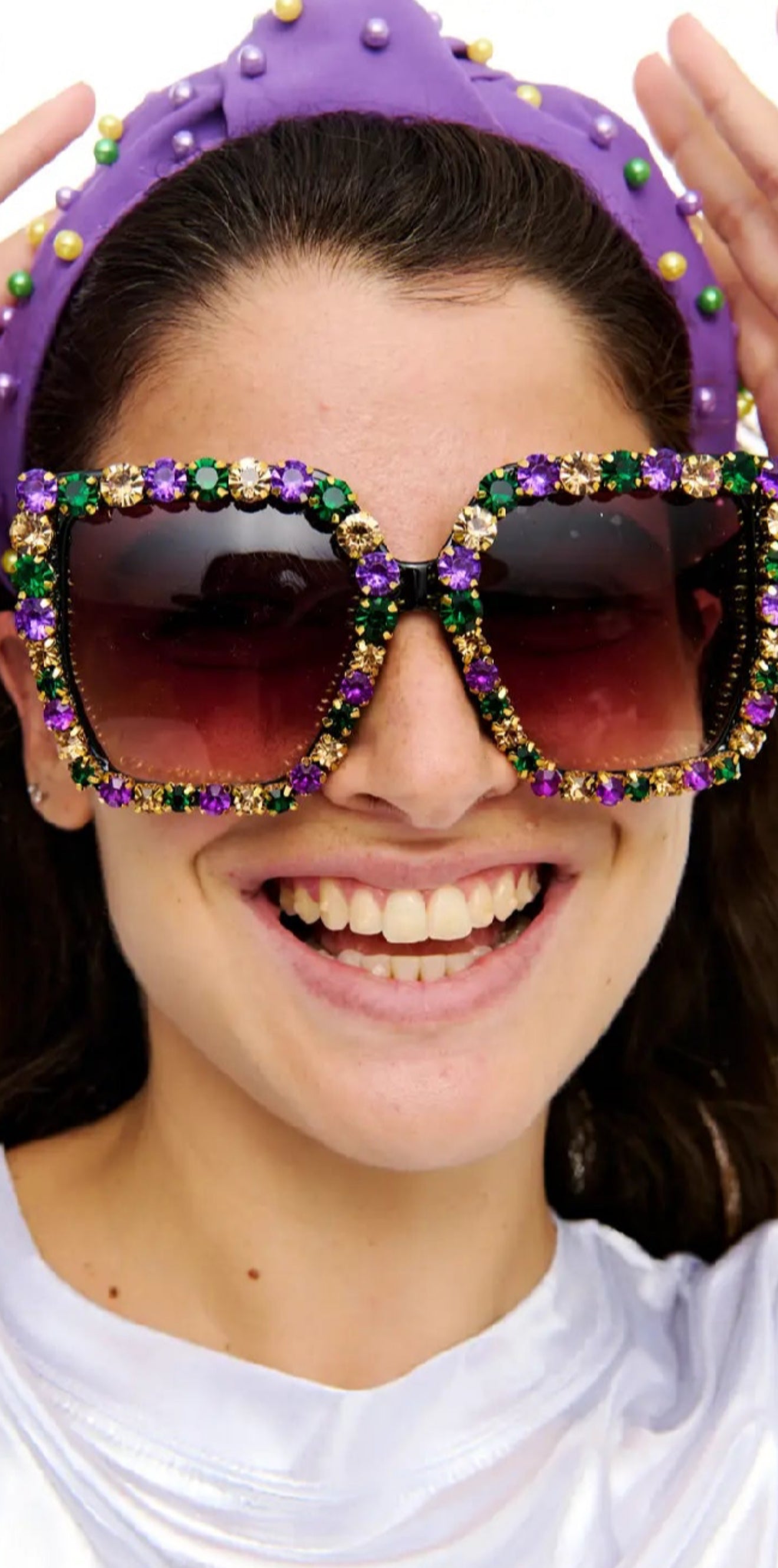 Sidewalk Side Mardi Gras Stone Sunglasses
