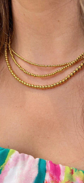 4mm Gold Bead Necklace