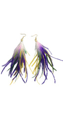 Mardi Gras Feather Earrings