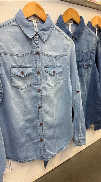Monica Denim Button Up-3 Colors