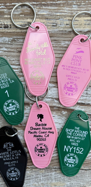 Vintage Motel Key Fobs - 6 Variations