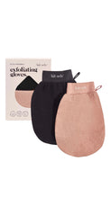 Kitsch Exfoliating Gloves 2pc Set - Black & Terracotta