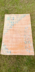 Antique Turkish Rug - Orange and Blue