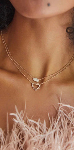 Kendra Scott Grayson Gold Pendant Necklace in White CZ