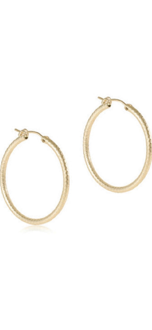 enewton Round Gold 1.25" Hoop Textured