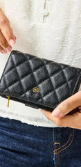 Mary Square Essential Quilted Wallet - 3 Colors