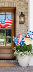 Patriotic 24 Inch Potted Plant Stake- Two Designs